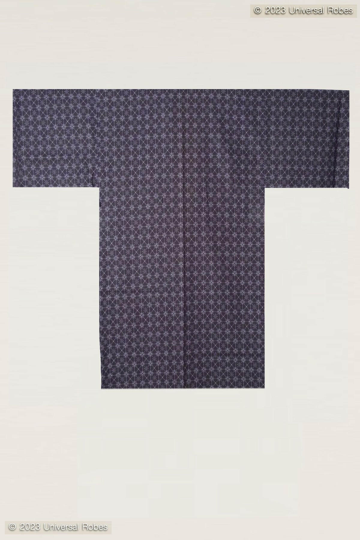 Men Argyle Pattern Cotton Short Yukata Kimono.