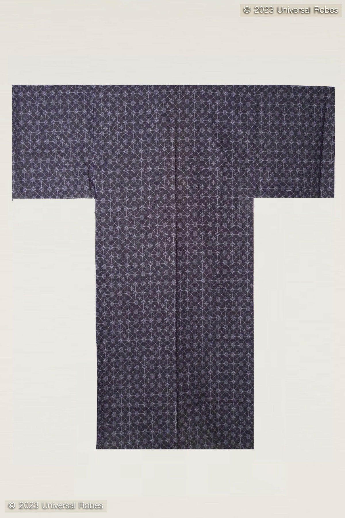Men Argyle Pattern Cotton Yukata Kimono.