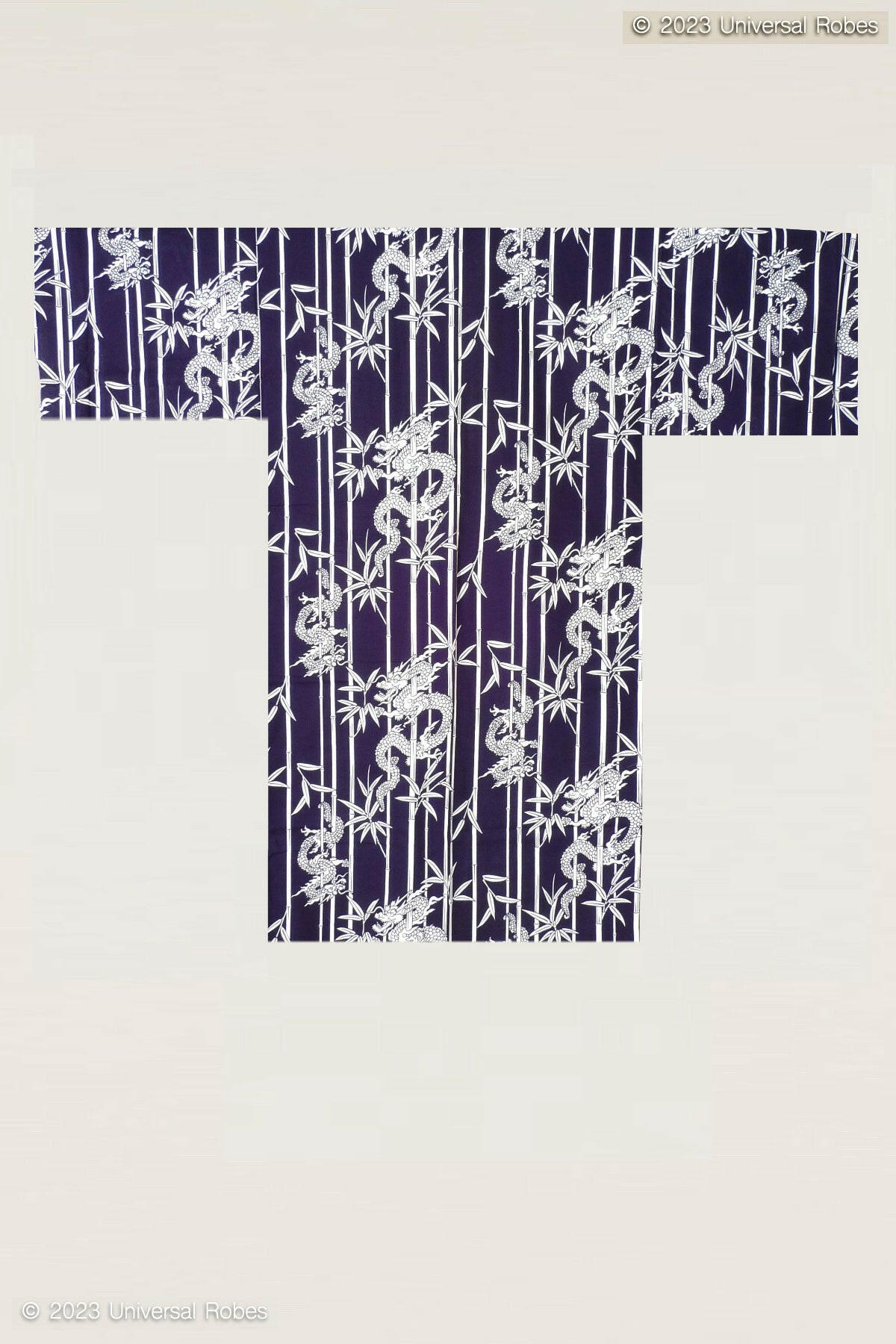 Men Bamboo & Dragon Cotton Short Yukata Kimono.