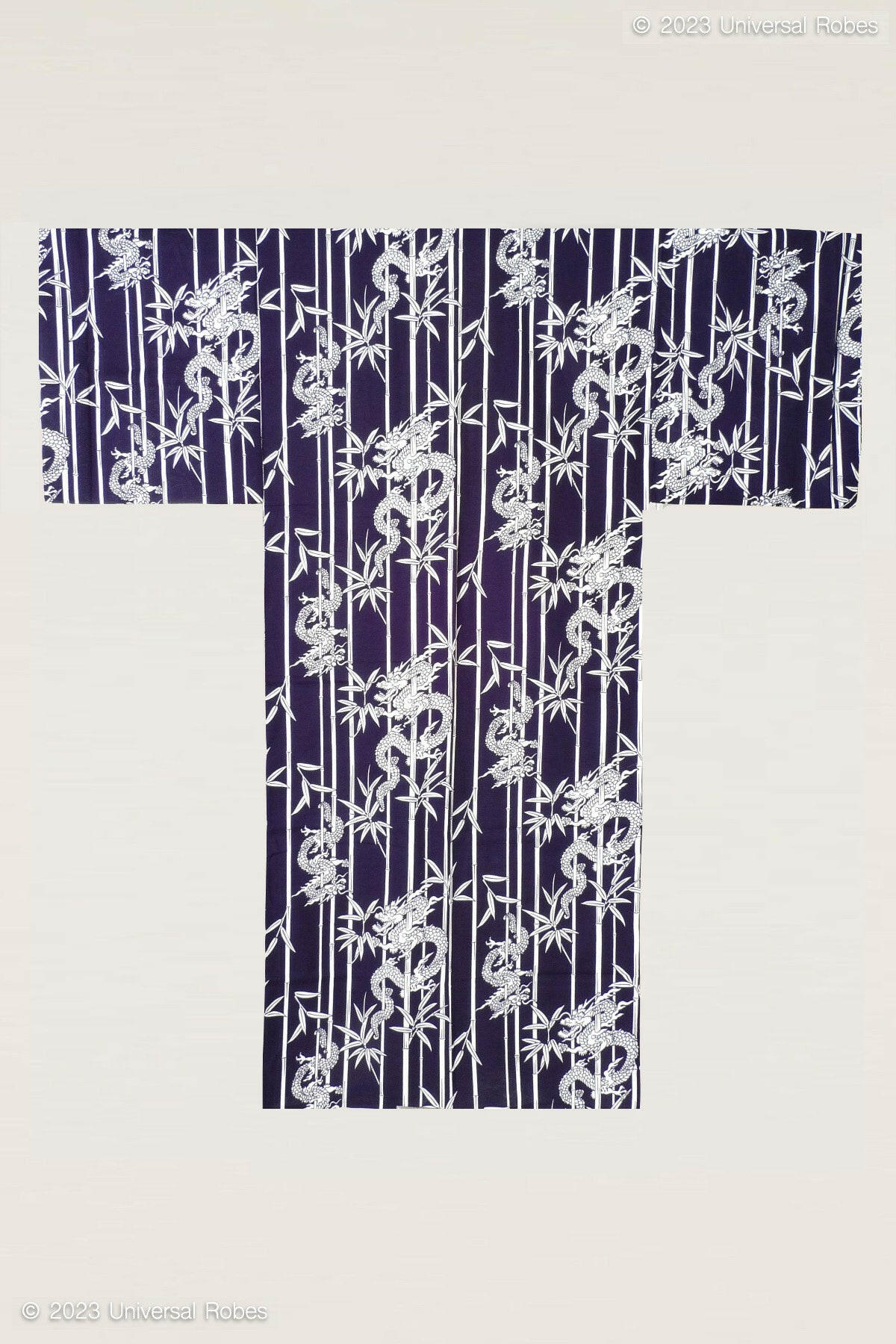 Men Bamboo & Dragon Cotton Yukata Kimono.