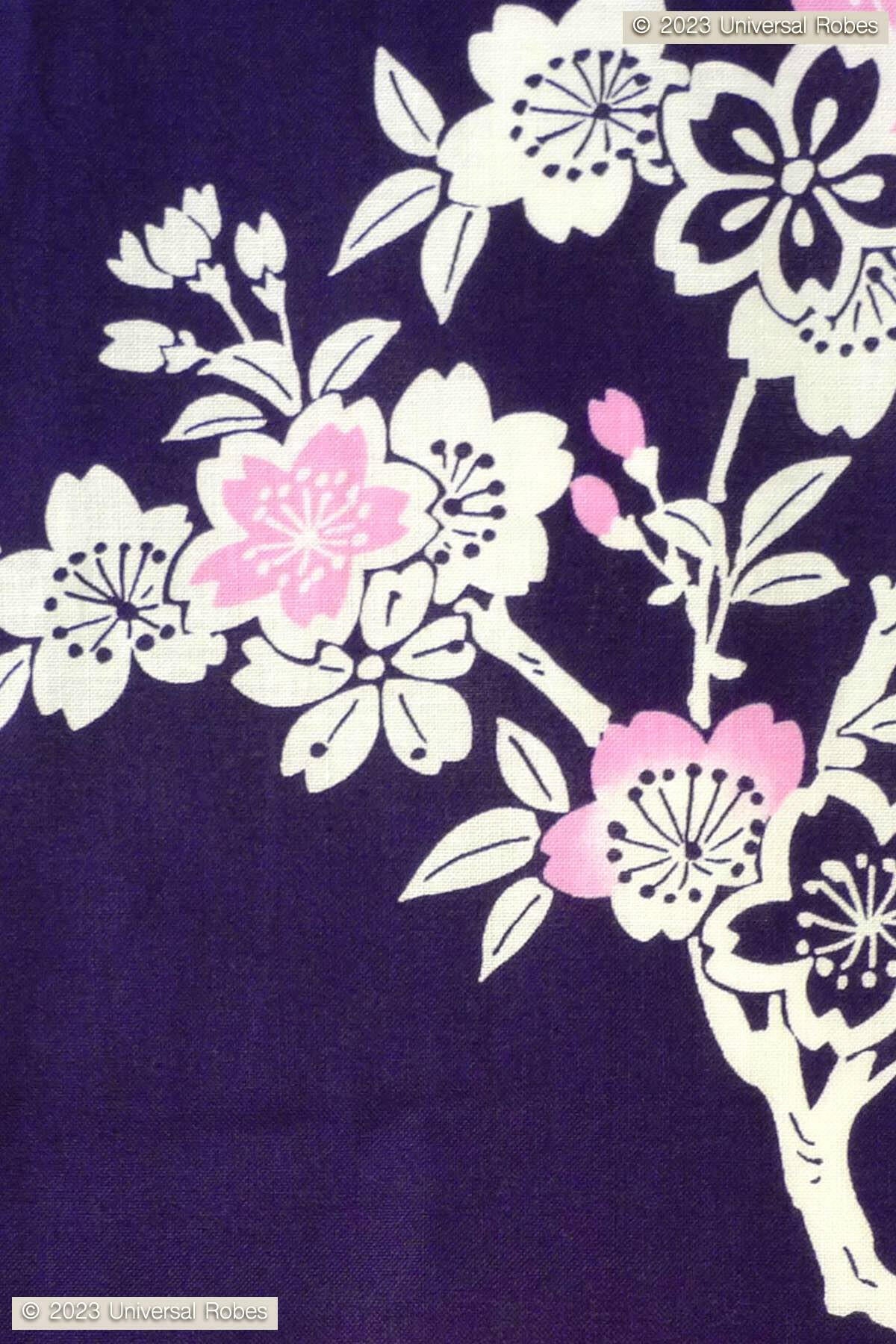 Women Cherry Blossoms Cotton Yukata Kimono.