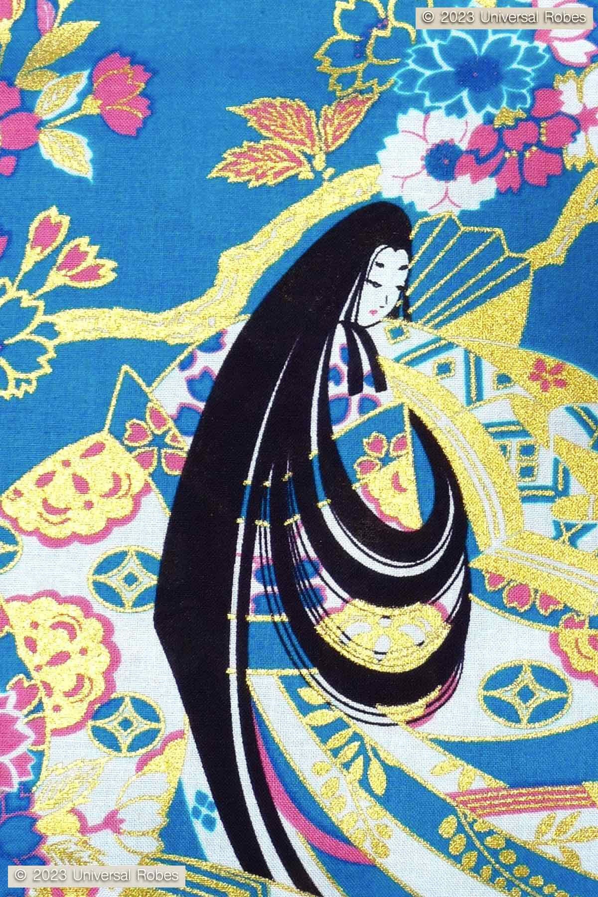 Women Cherry Princess Cotton Yukata Kimono.