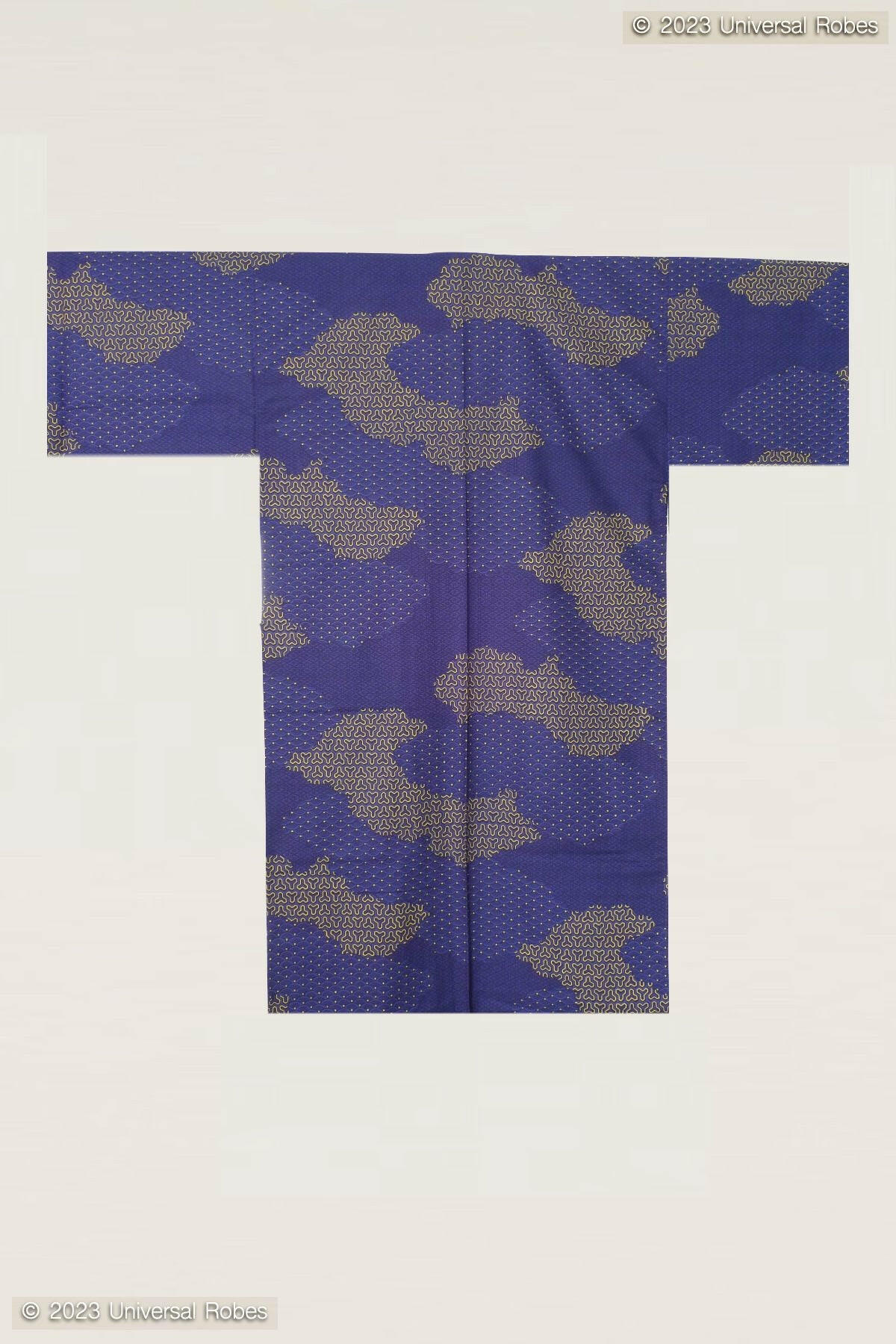 Men Cloud Pattern Cotton Short Yukata Kimono.
