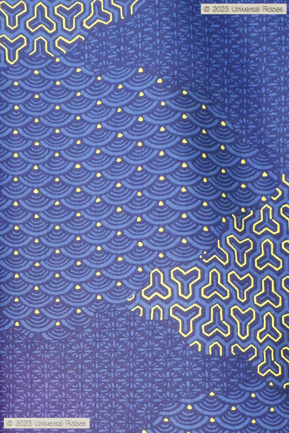 Men Cloud Pattern Cotton Yukata Kimono.