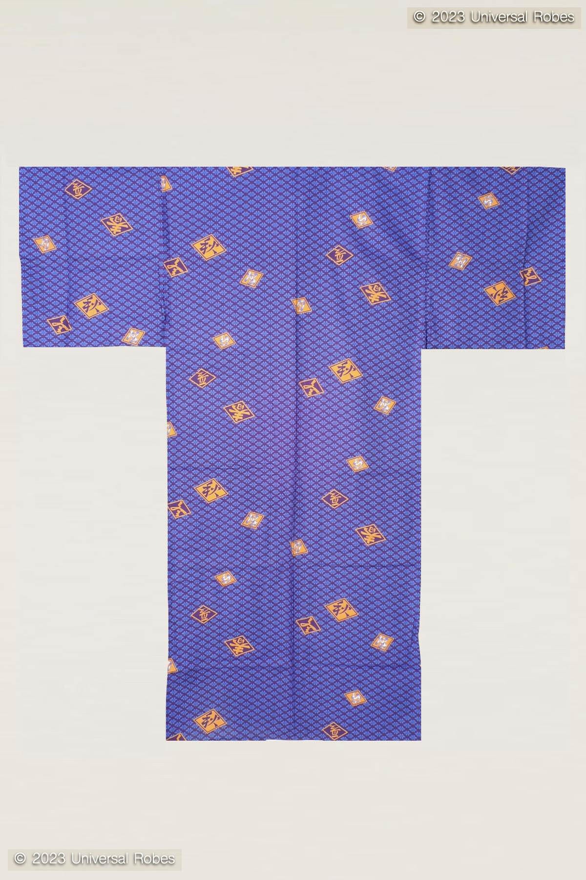 Men Diamond Pattern Cotton Yukata Kimono.