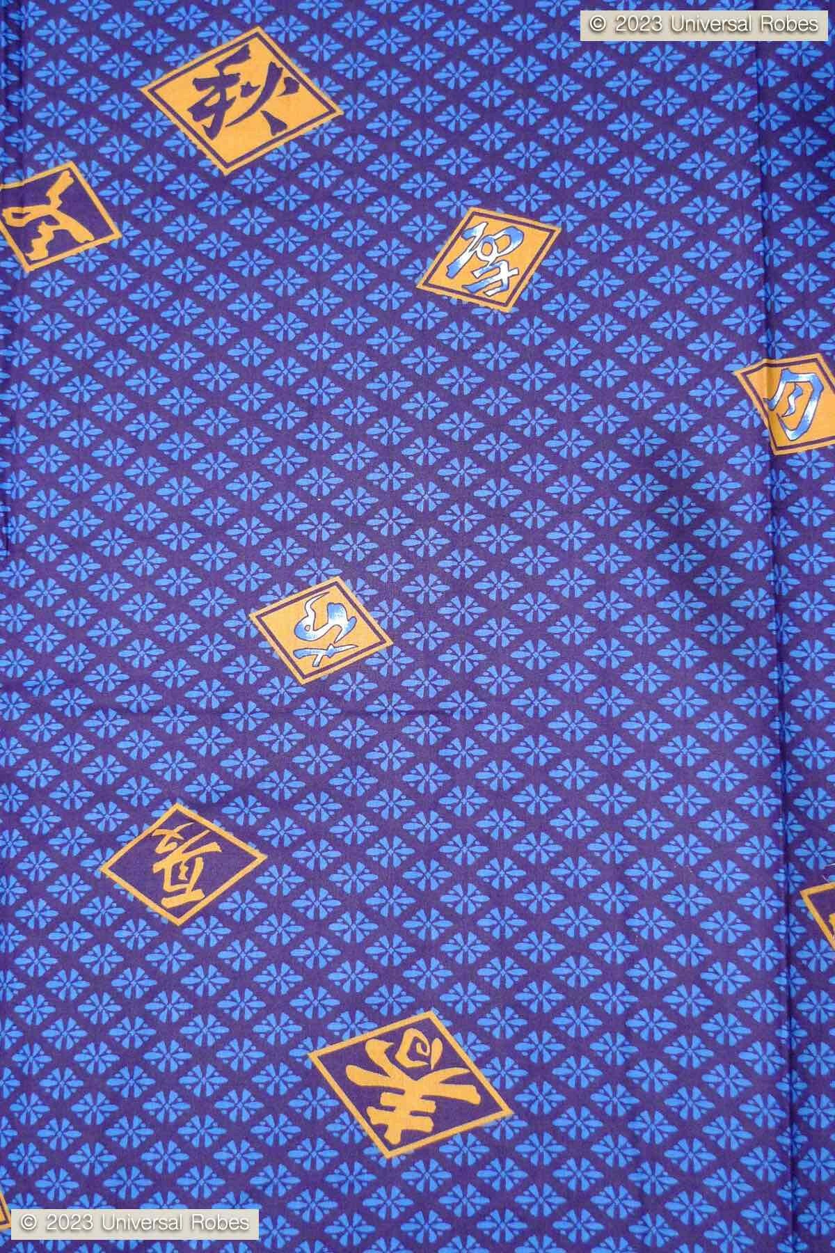 Men Diamond Pattern Cotton Short Yukata Kimono.