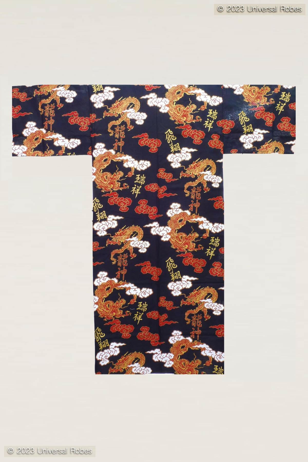 Men Dragon & Cloud Cotton Yukata Kimono.