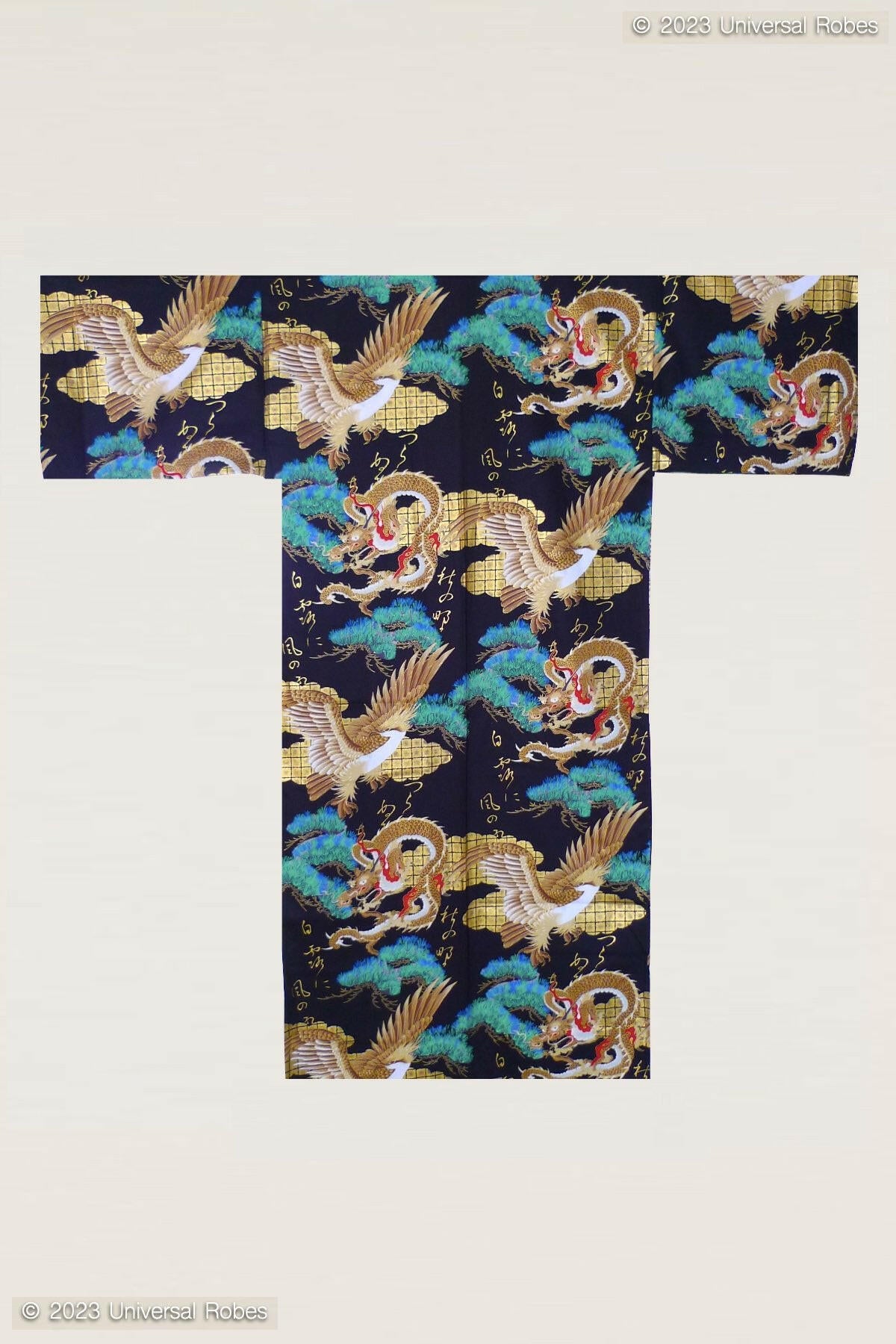 Men Dragon & Eagle Cotton Sateen Kimono.