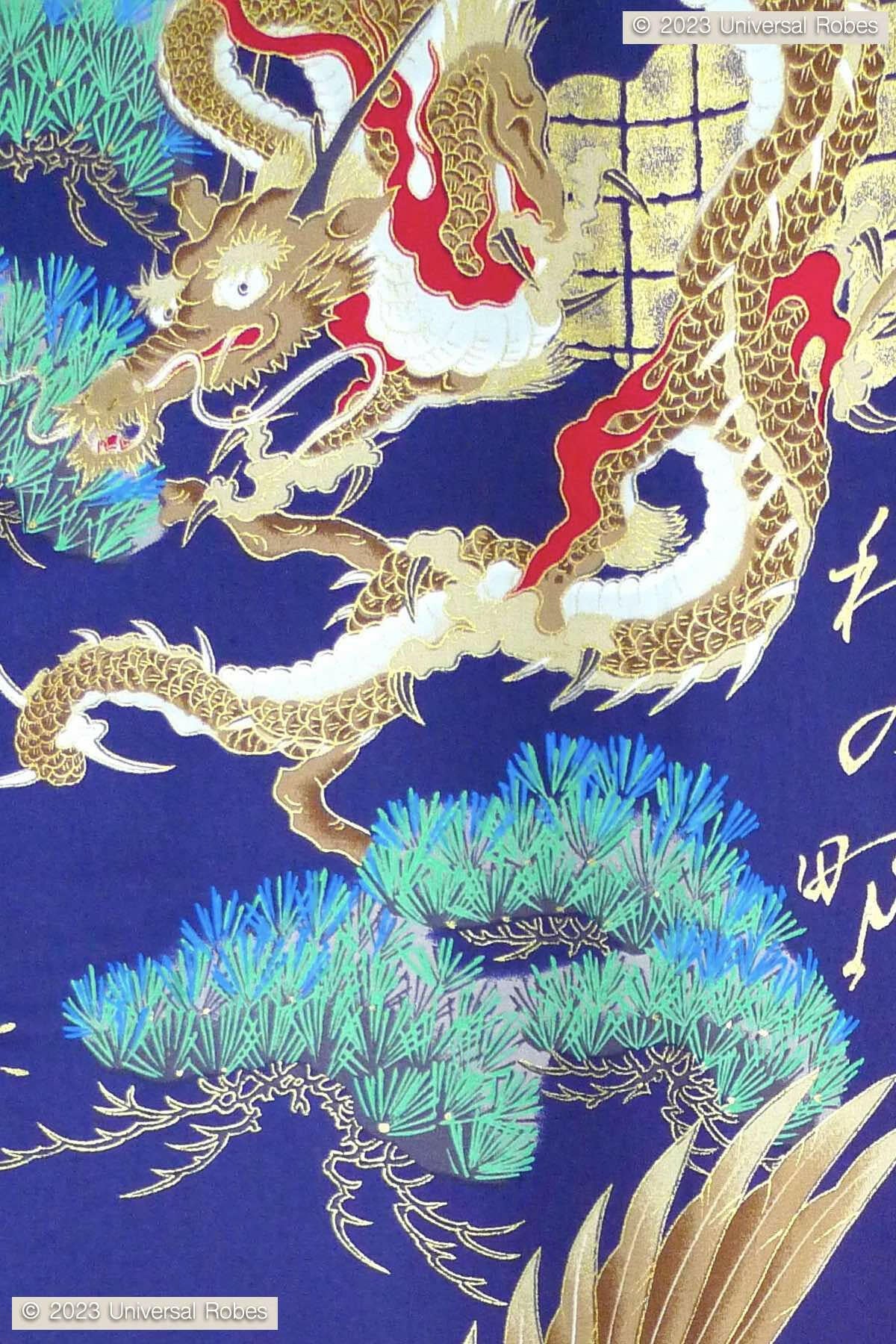 Men Dragon & Eagle Cotton Sateen Kimono.