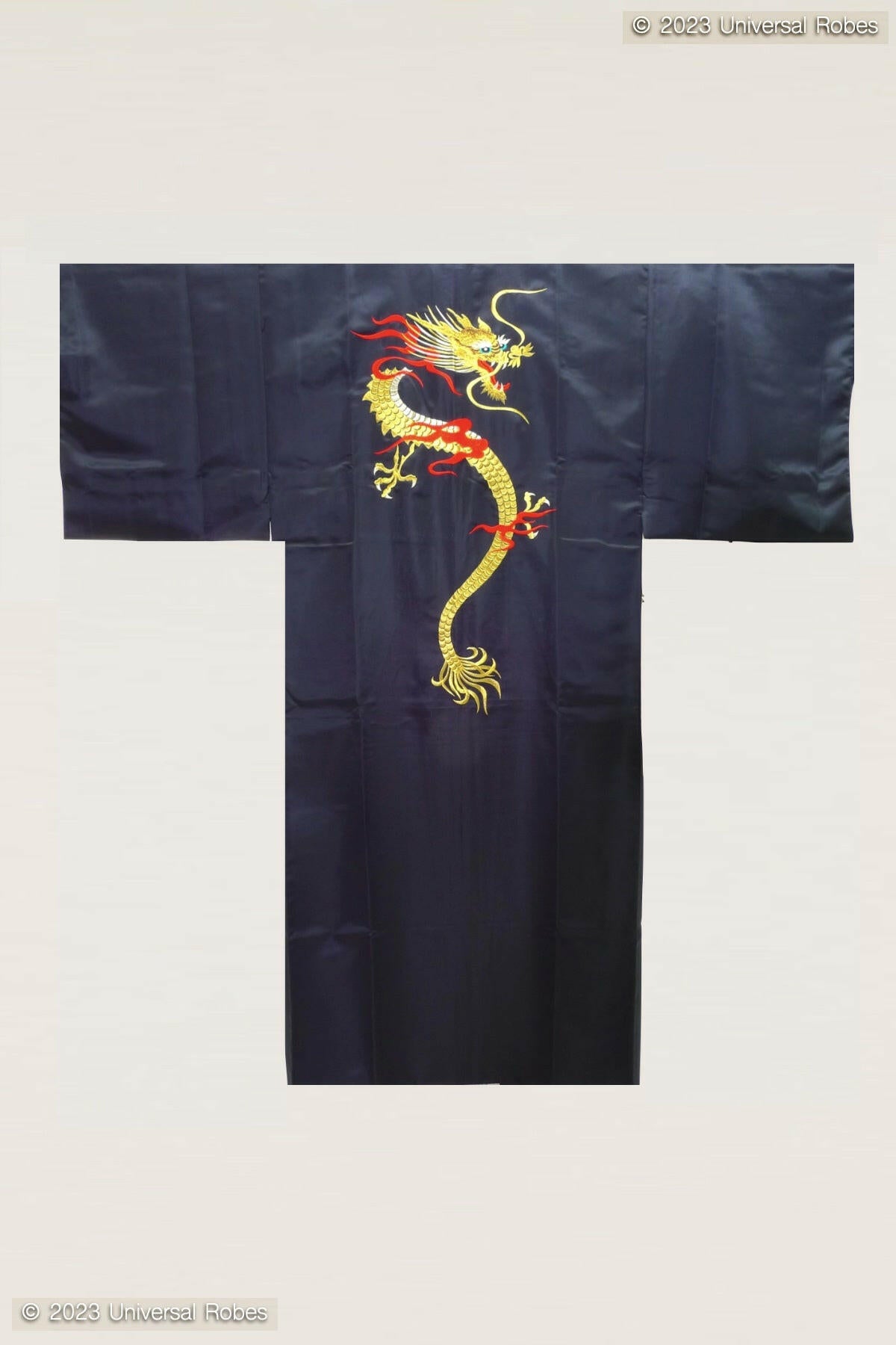 Men Flare Dragon Polyester Kimono.
