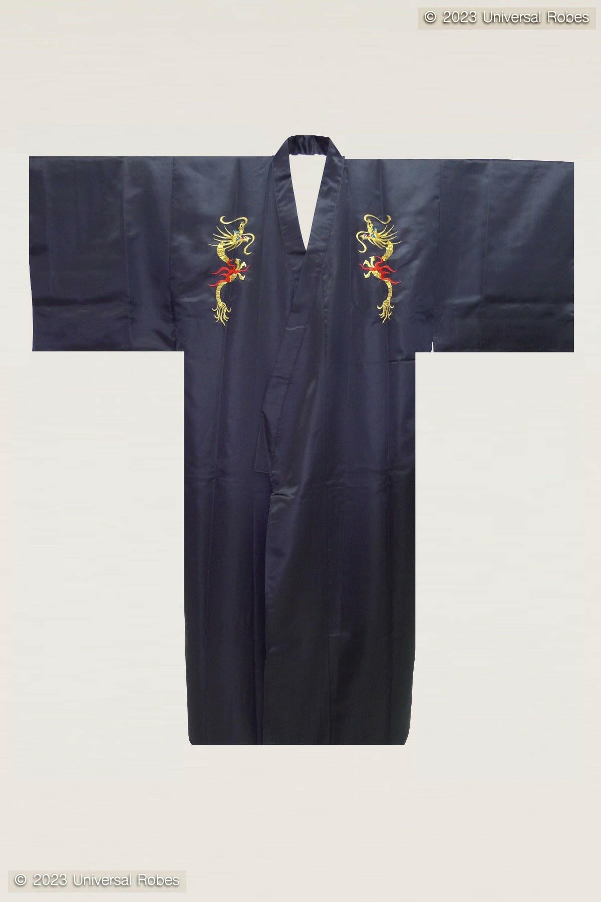 Men Flare Dragon Polyester Kimono.