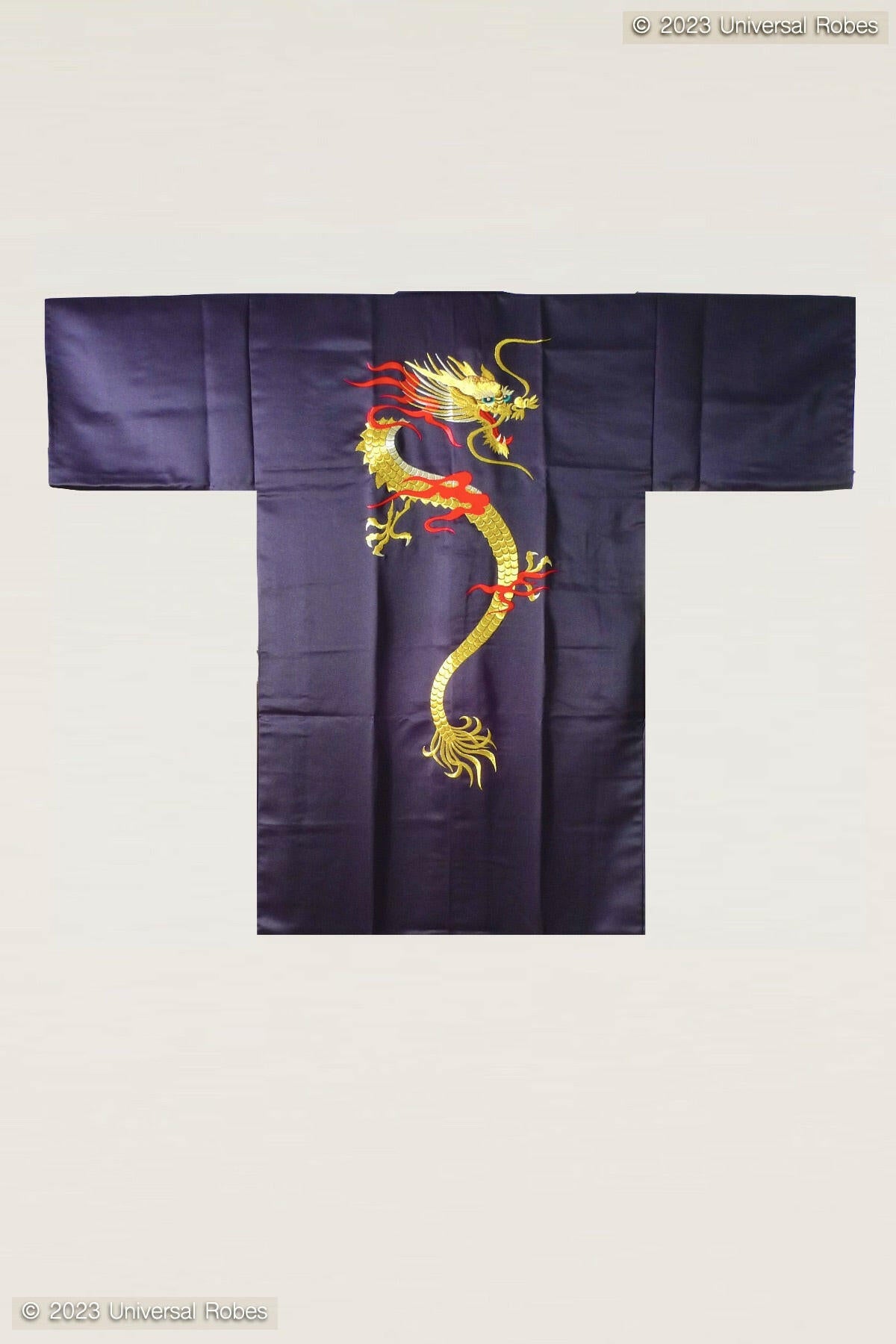 Men Flare Dragon Polyester Very Short Kimono.