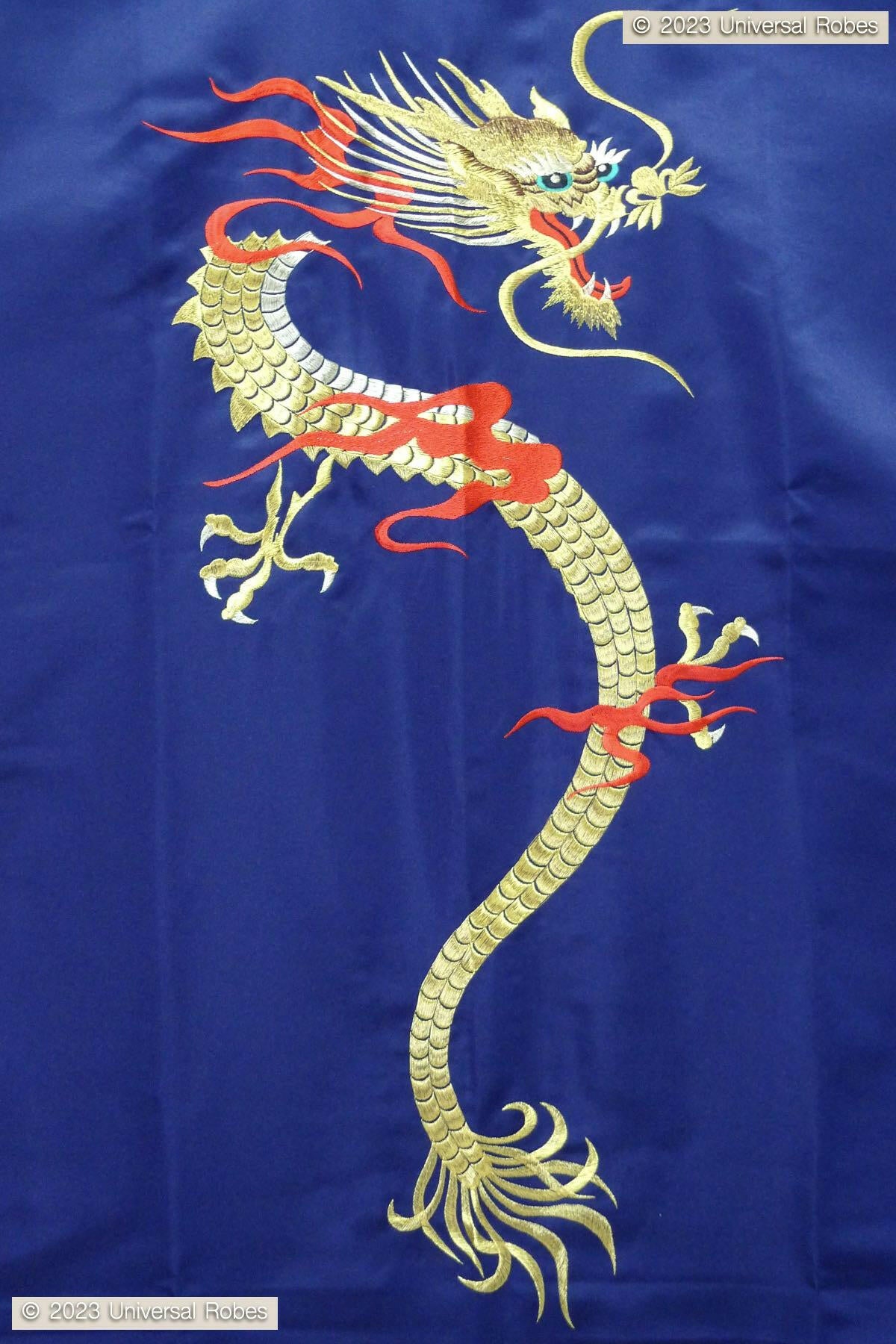 Men Flare Dragon Polyester Short Kimono.