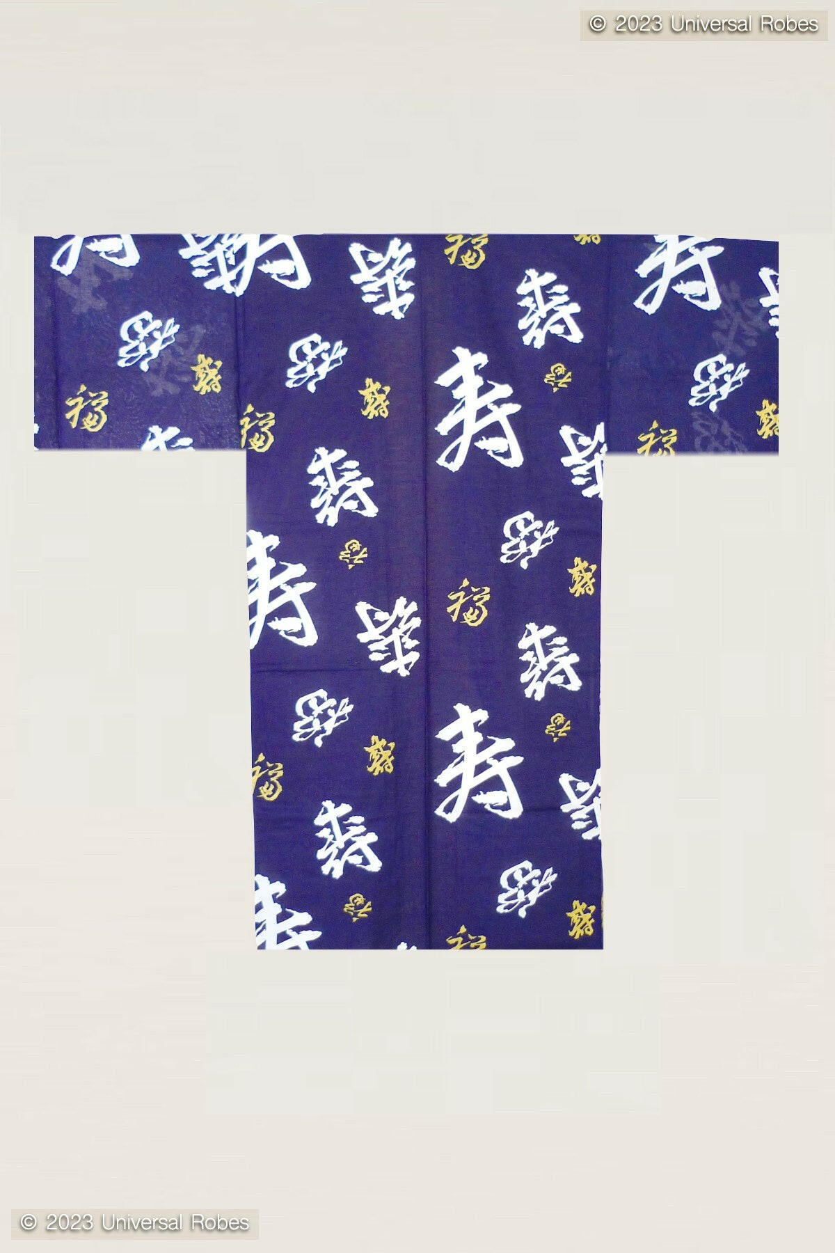 Men Happy Longevity Cotton Short Yukata Kimono.