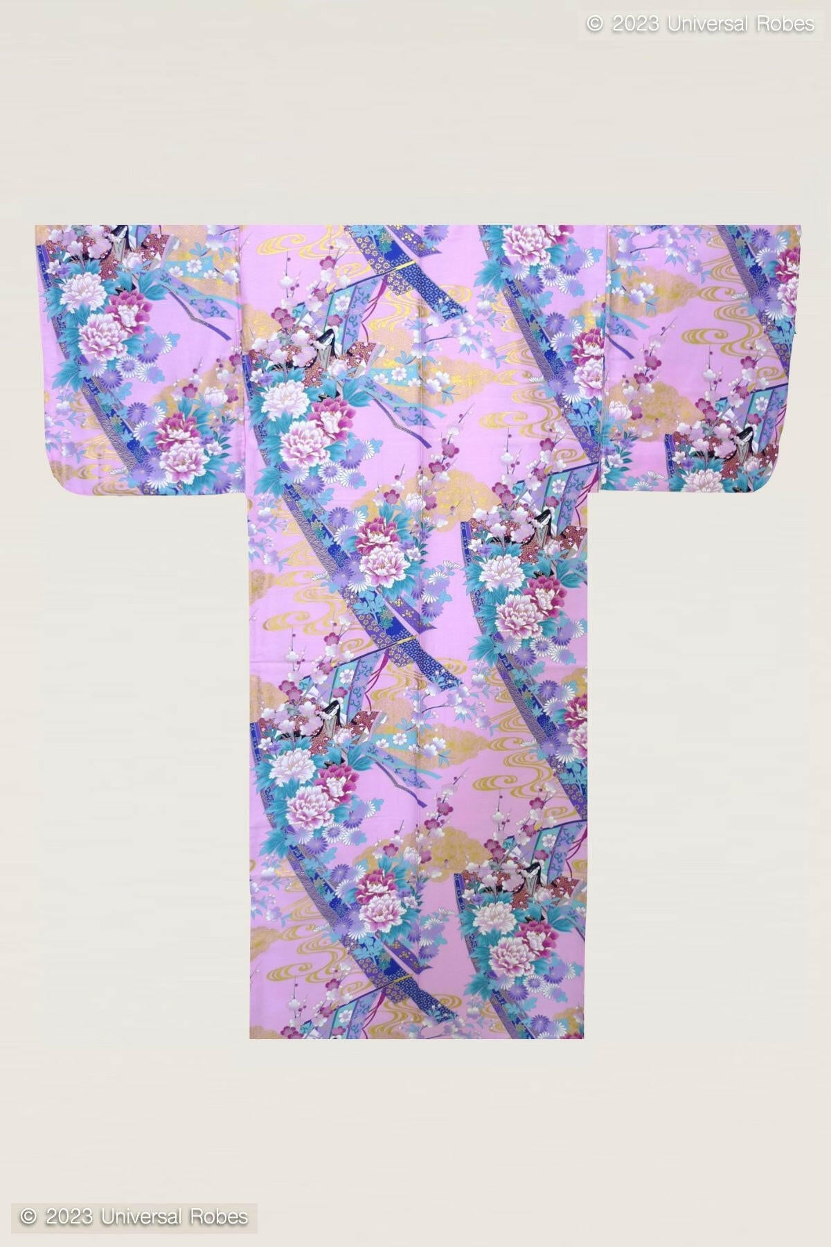 Women Little Kimono Princess Cotton Sateen Kimono Color Pink Product Whole View