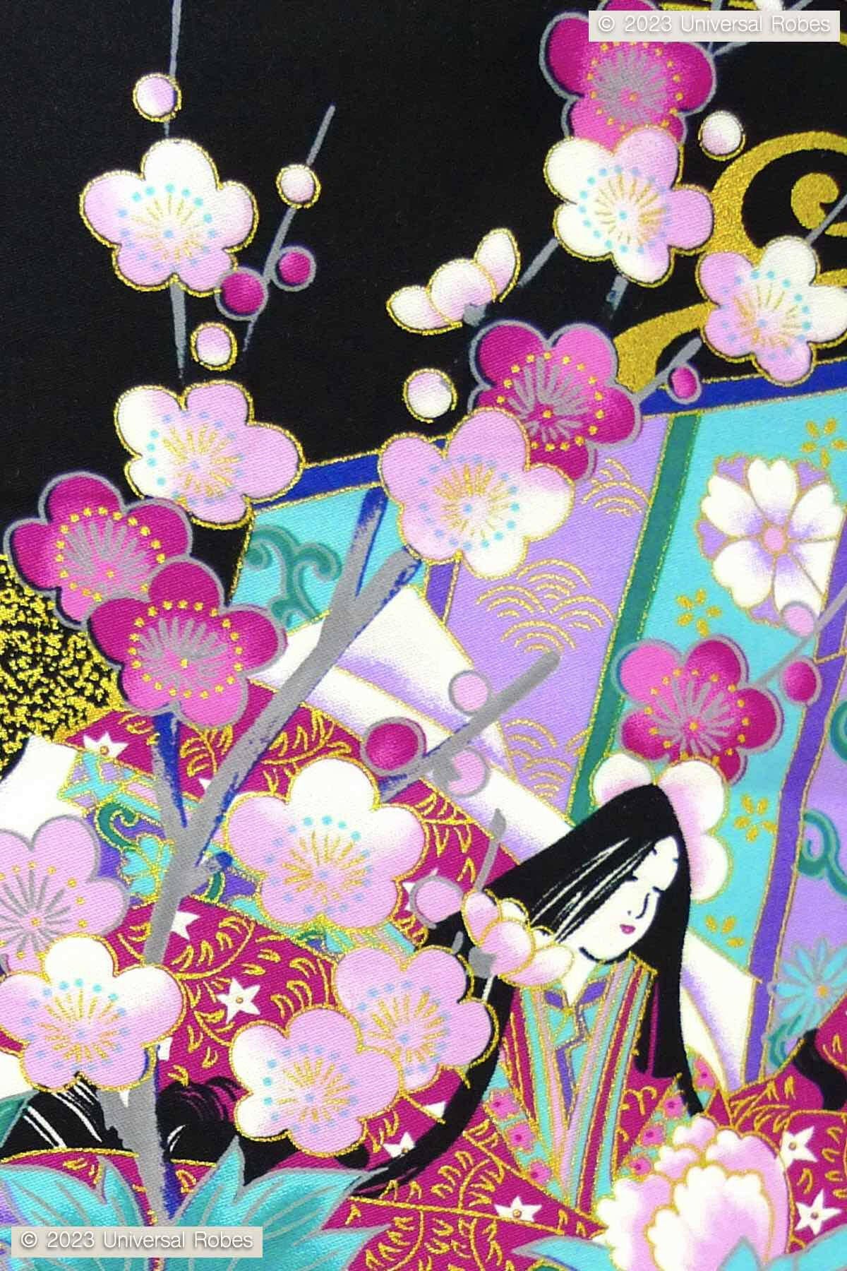 Women Little Kimono Princess Cotton Sateen Kimono Color Black Product Zoom View