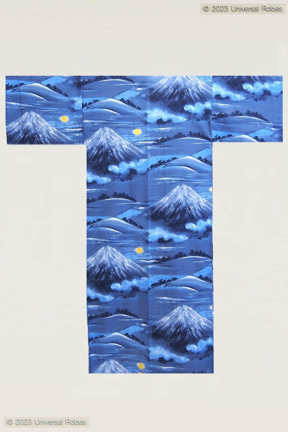 Men Mt. Fuji Cotton Yukata Kimono.