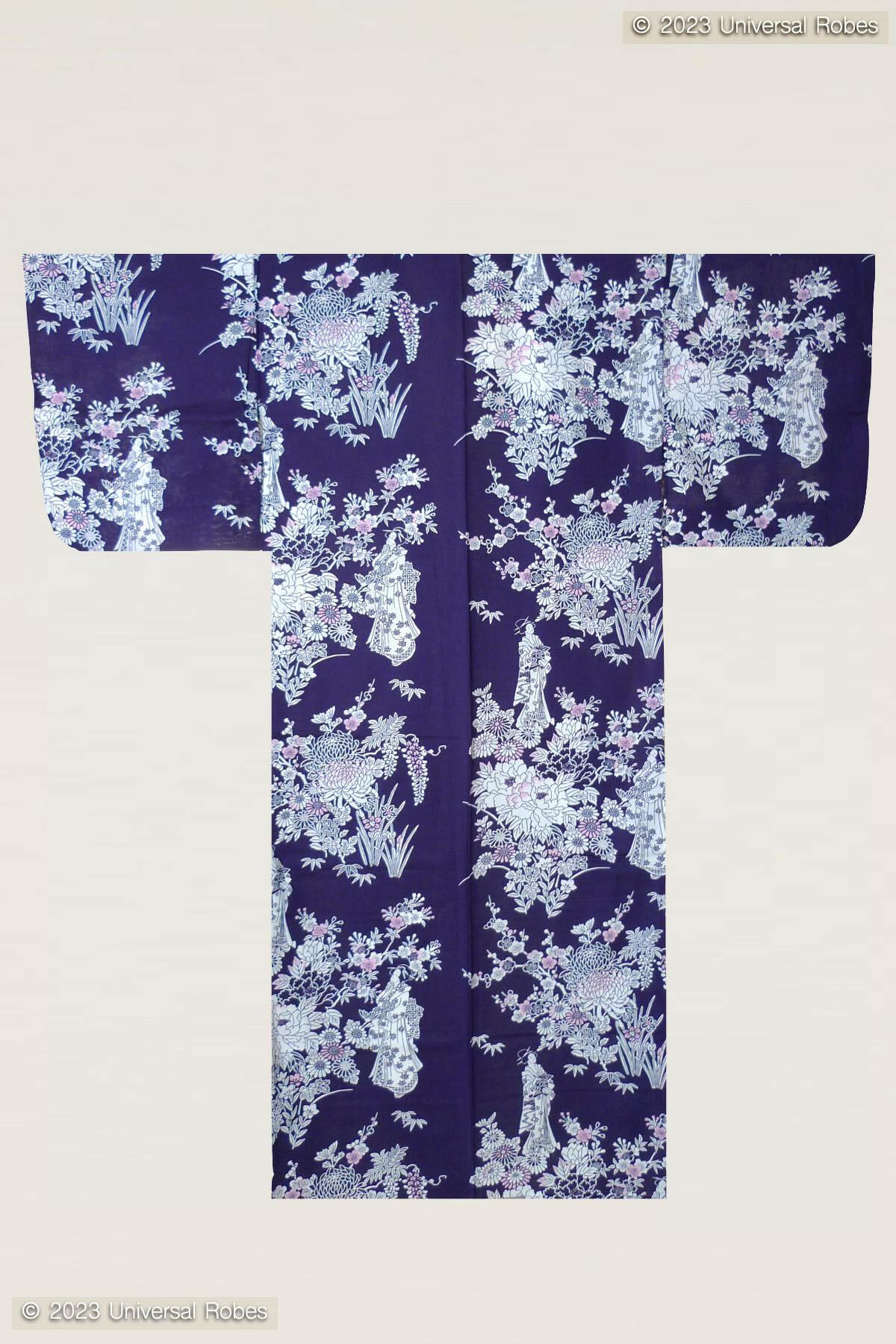 Women Peony & Beauty Cotton Yukata Kimono.