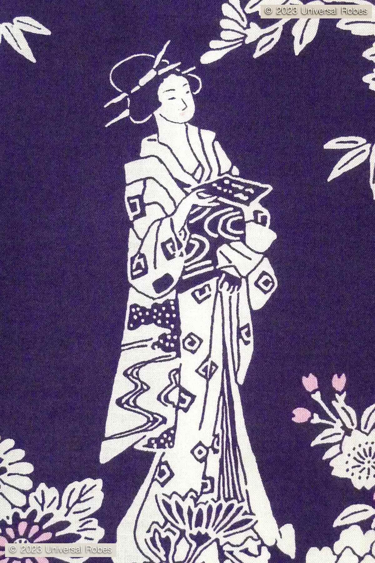 Women Peony & Beauty Cotton Yukata Kimono.