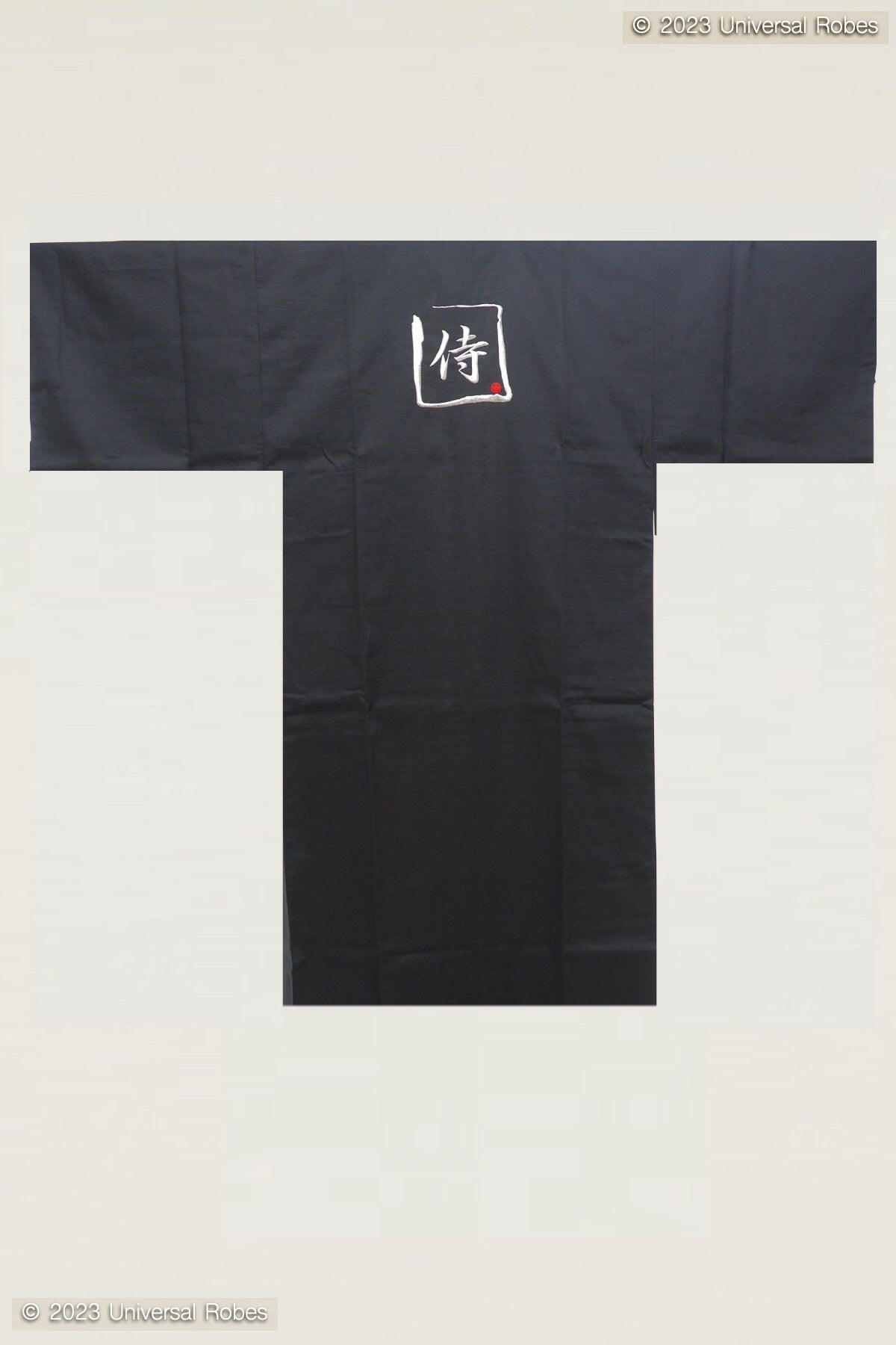 Men Samurai Cotton Short Kimono Silver.