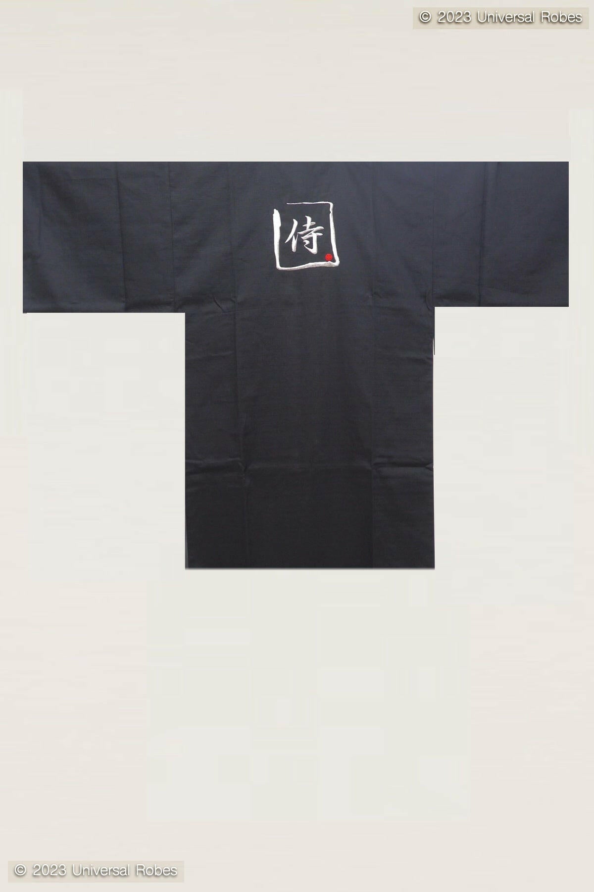 Men Samurai Cotton Very Short Kimono Silver.