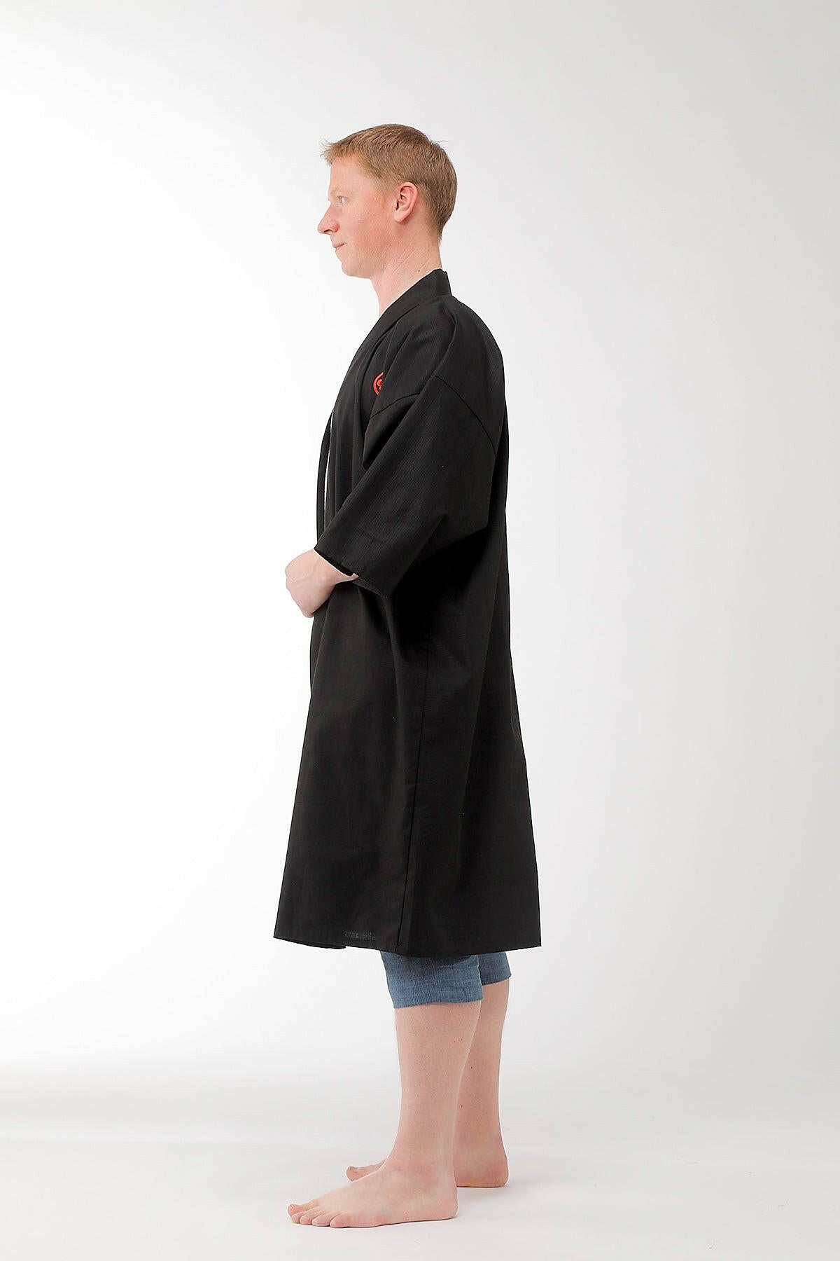 Men Samurai Cotton Short Kimono Gold.