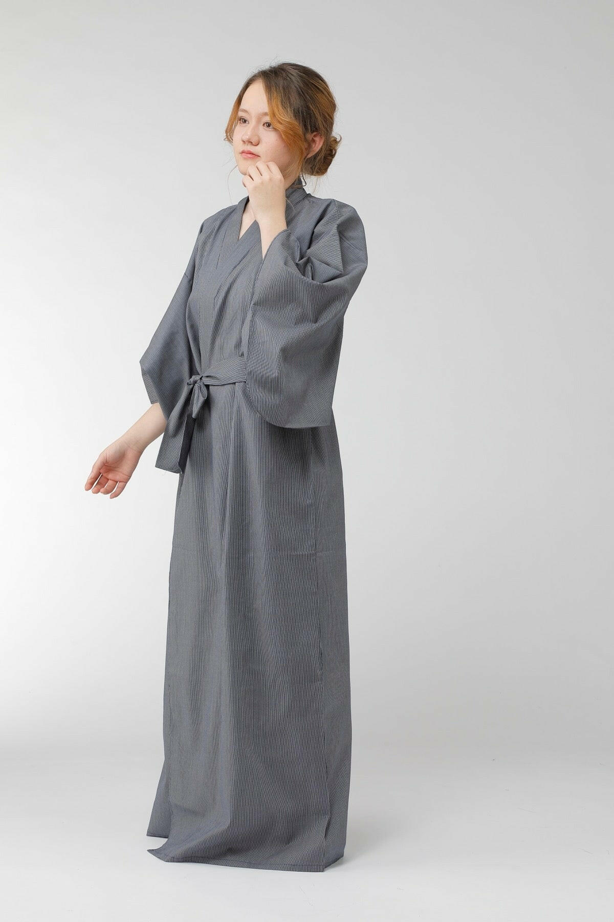 Women Stripe Cotton Yukata Kimono.