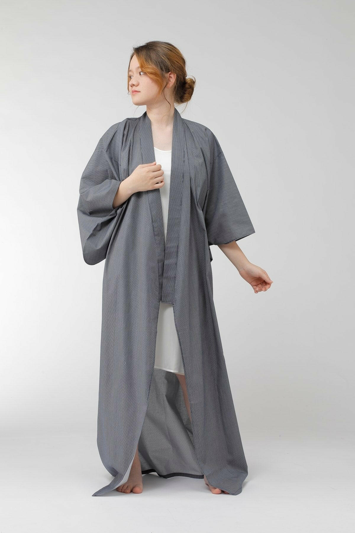 Women Stripe Cotton Yukata Kimono.