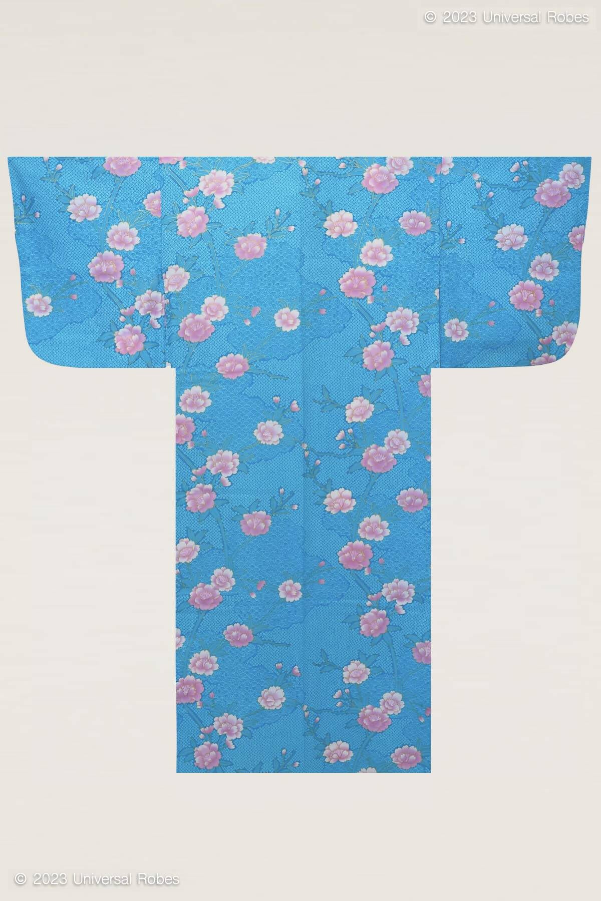 Women Sakura on Cloud Pattern Cotton Yukata Kimono.