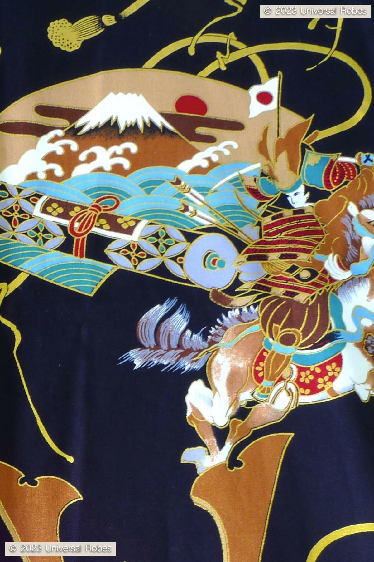 Men Samurai Warrior Cotton Sateen Kimono.
