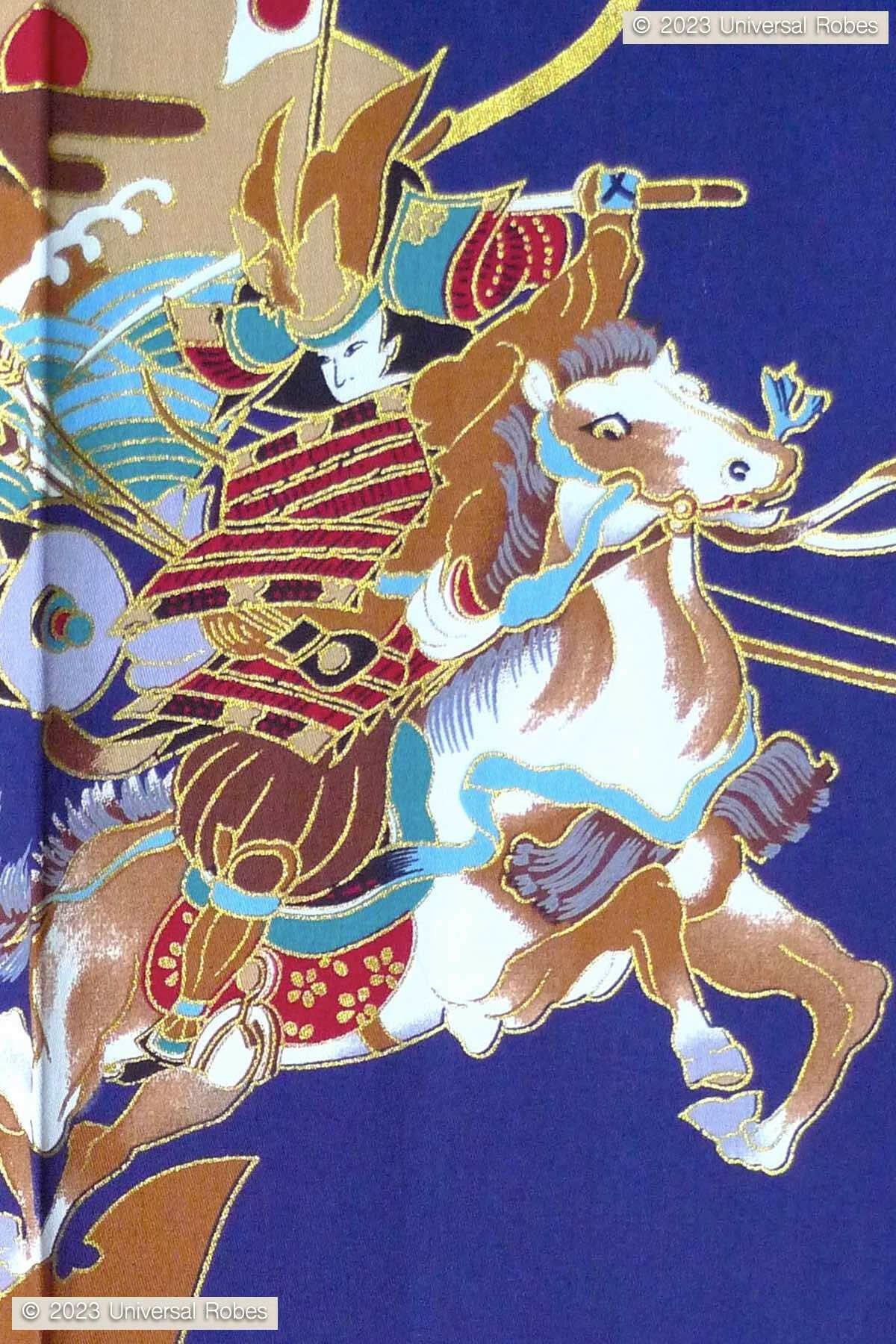 Men Samurai Warrior Cotton Sateen Kimono.