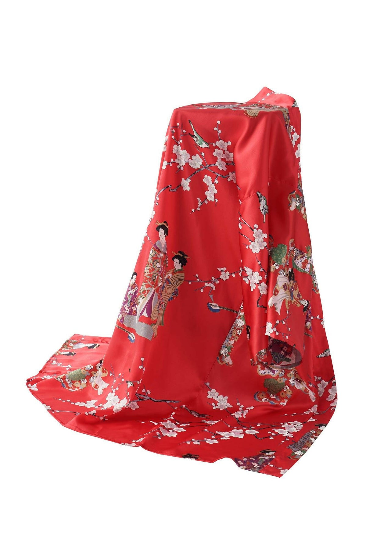 Women Kimono Beauty Silk Short Kimono Color Red Product Whole View
