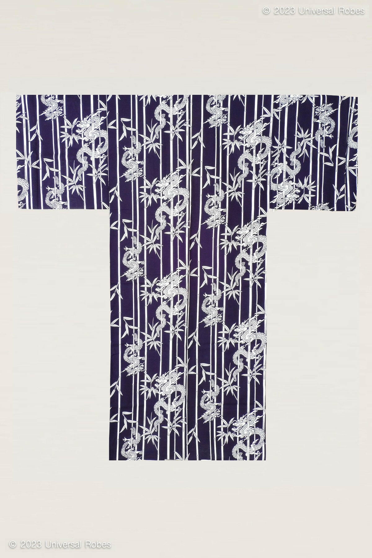 Men Bamboo & Dragon Cotton Yukata Kimono Product Whole View