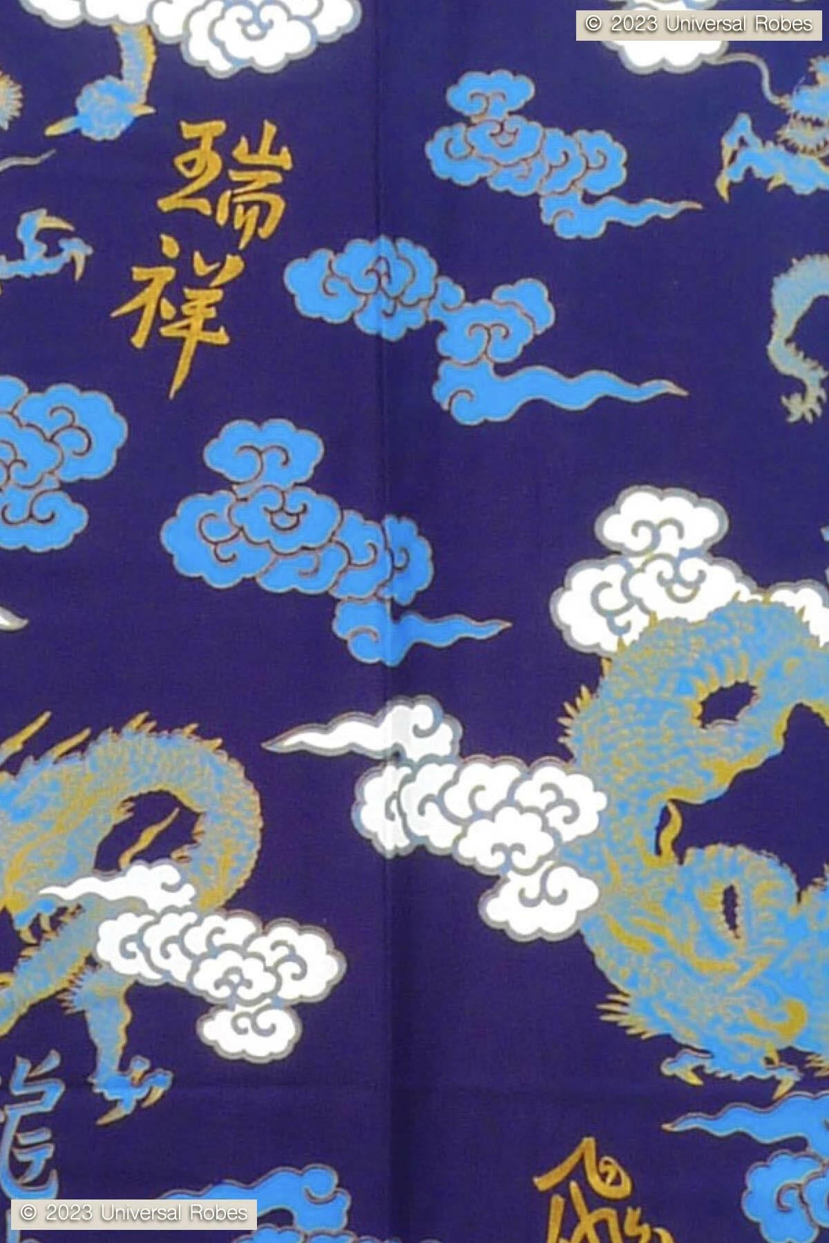 Men Dragon & Cloud Cotton Yukata Kimono Color Navy Product Zoom View