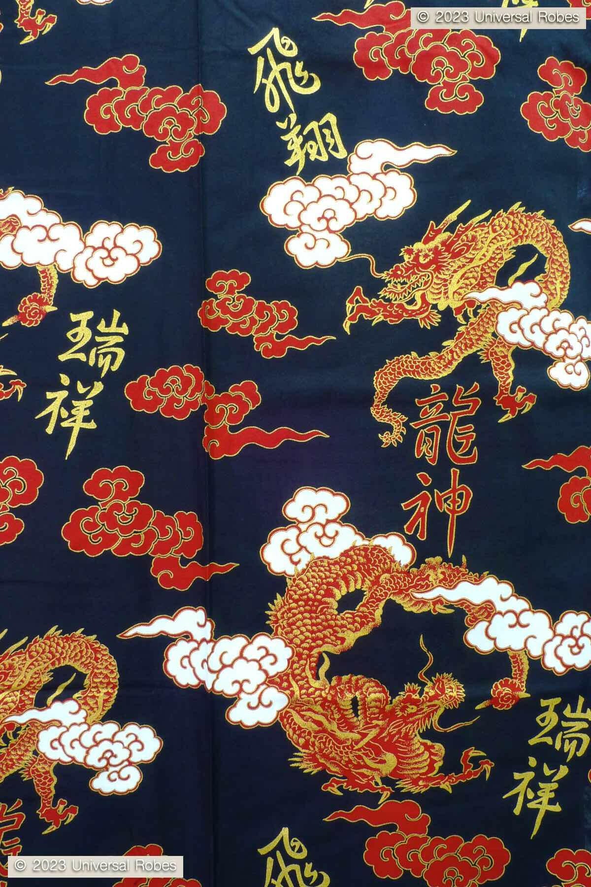 Men Dragon & Cloud Cotton Yukata Kimono Color Red Product Zoom View