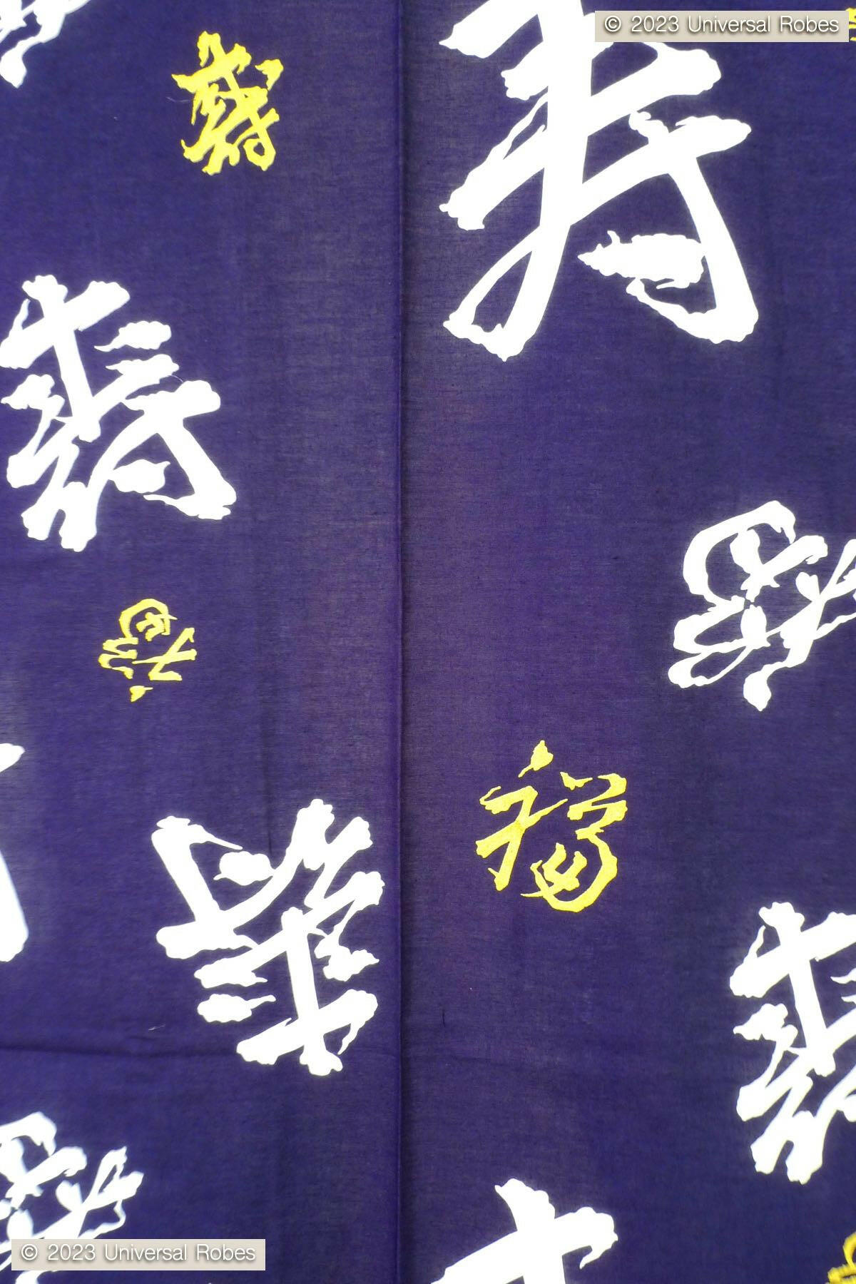 Men Happy Longevity Cotton Yukata Kimono Color Navy Product Zoom View