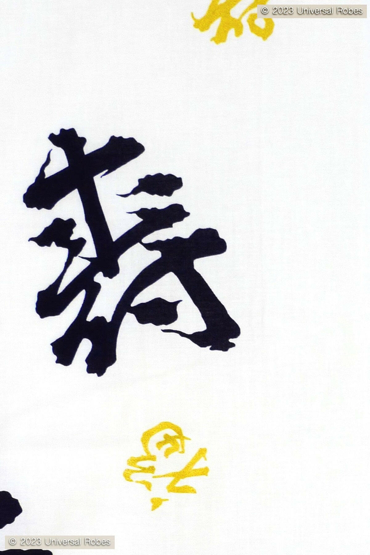 Men Happy Longevity Cotton Yukata Kimono Color White Product Zoom View