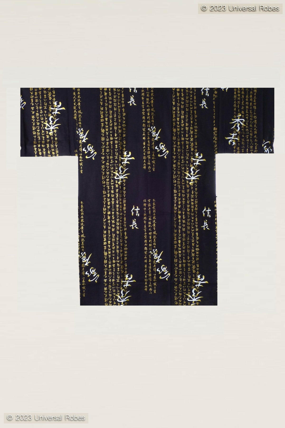 Men Hideyoshi Cotton Short Yukata Kimono Color Black Product Whole View