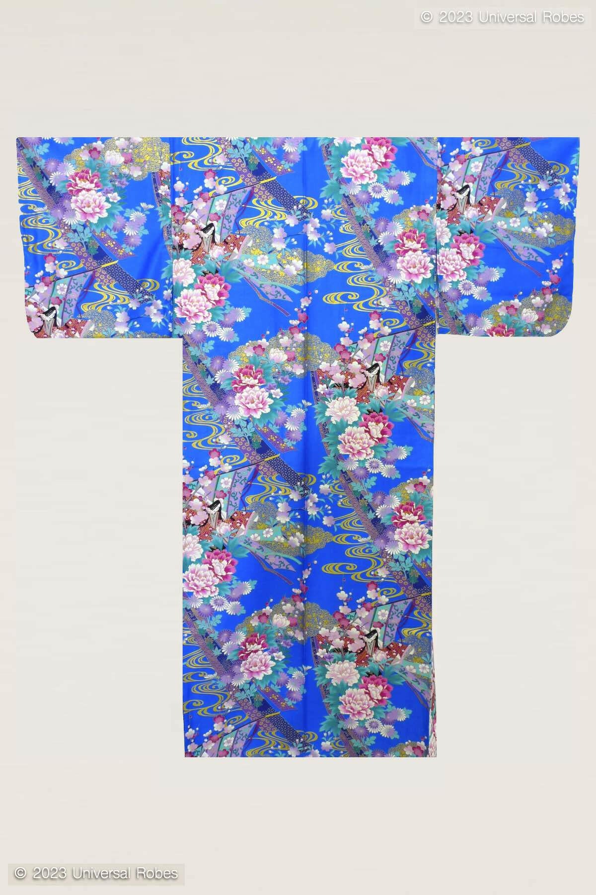 Women Little Kimono Princess Cotton Sateen Kimono Color Blue Product Whole View