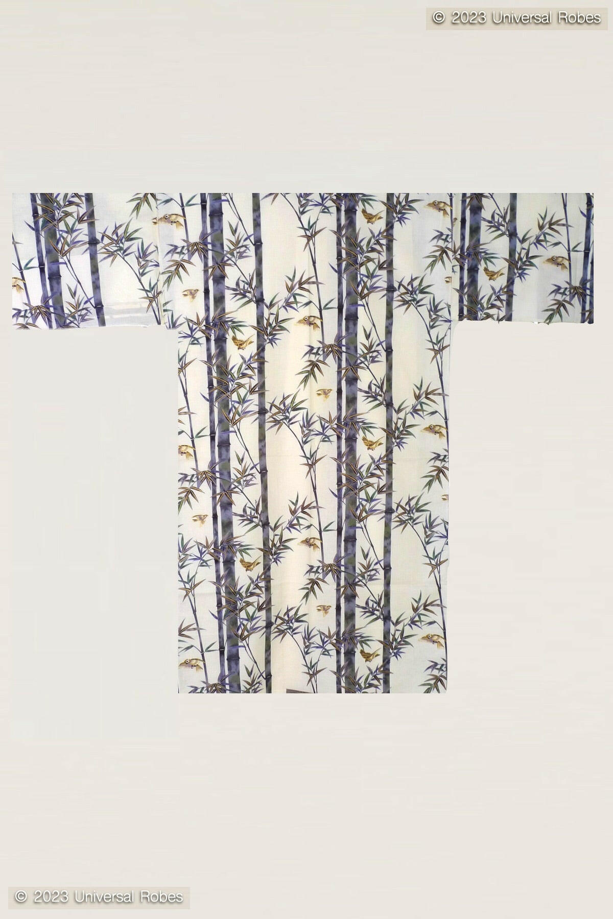 <Plus Size> Women Bamboo & Sparrow Cotton Yukata Kimono Product Whole View