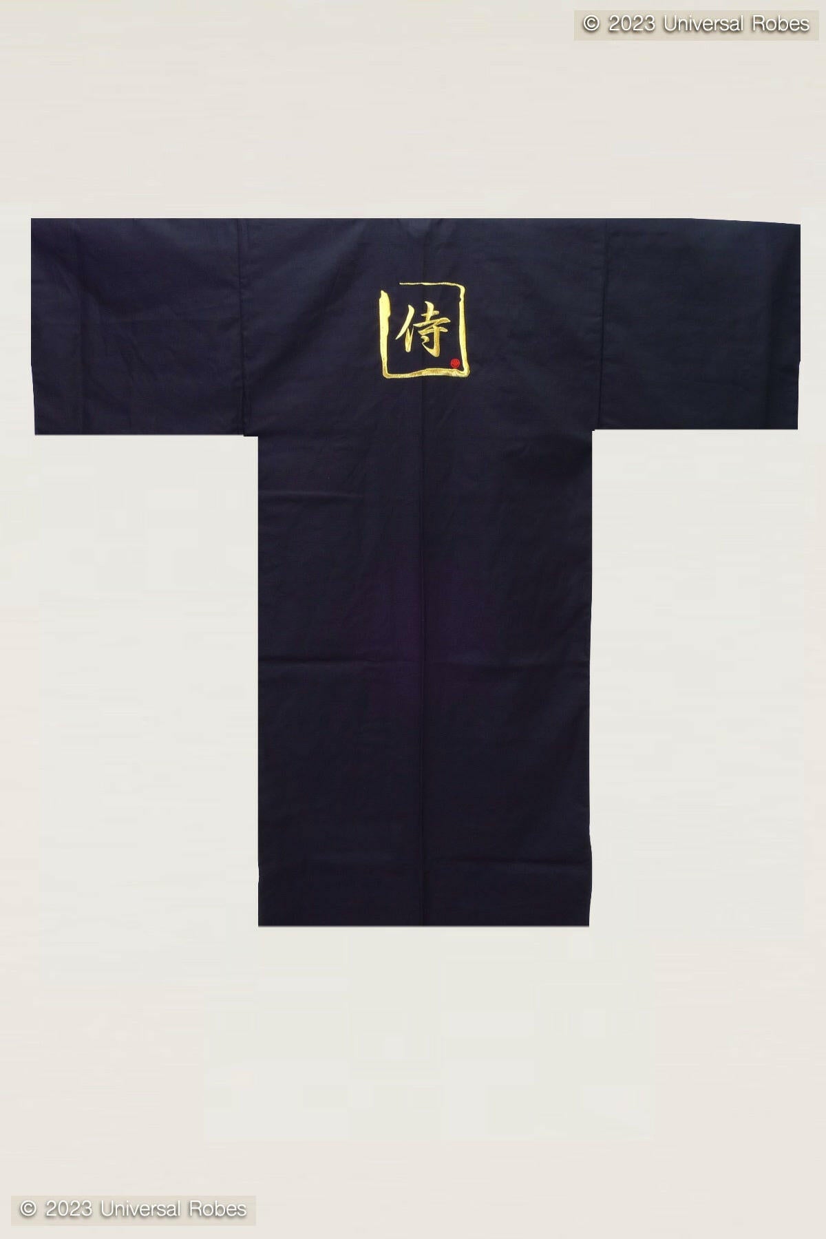 Men Samurai Cotton Short Kimono Gold Product Whole View