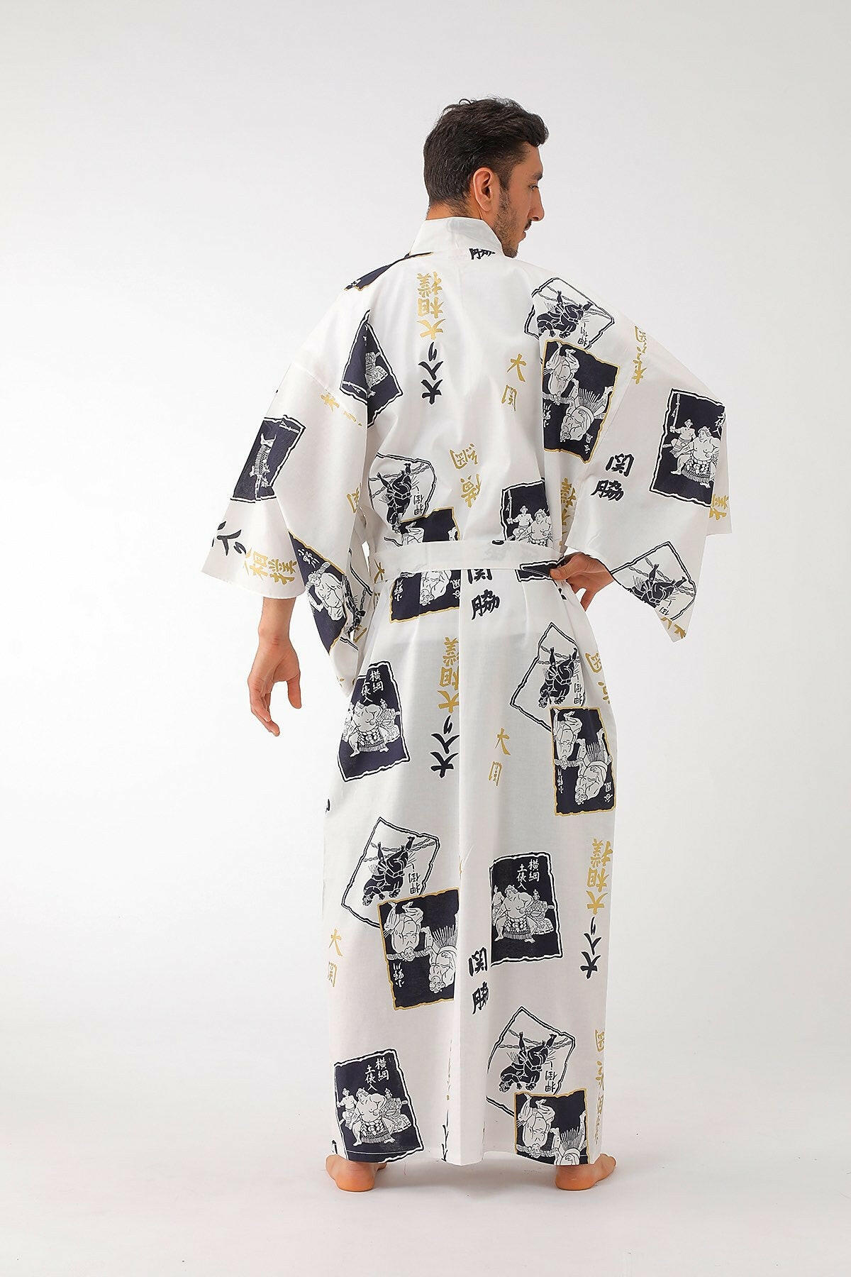 Japanese men's yukata hot sale kimono robe