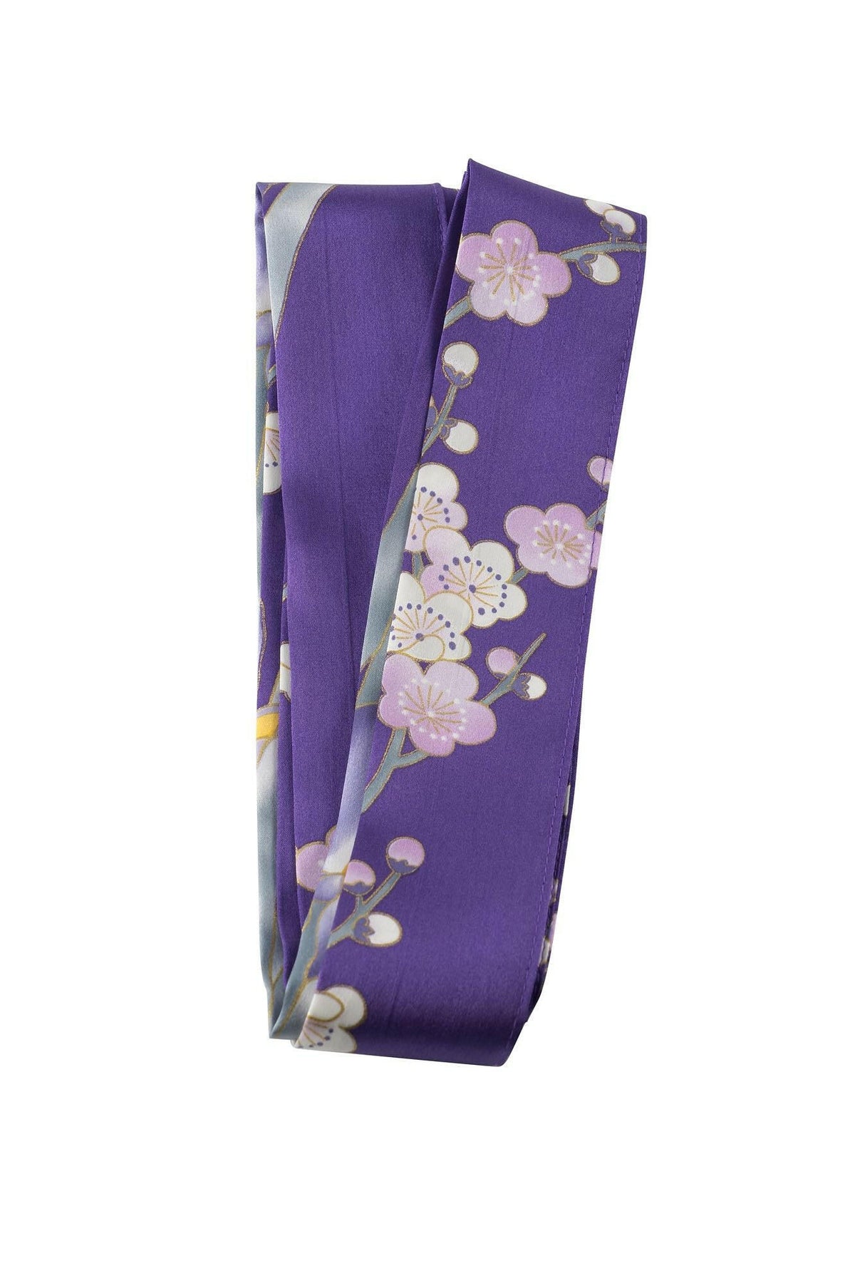 Women Iris & Plum Silk Short Kimono Color Purple Product Obi Belt View