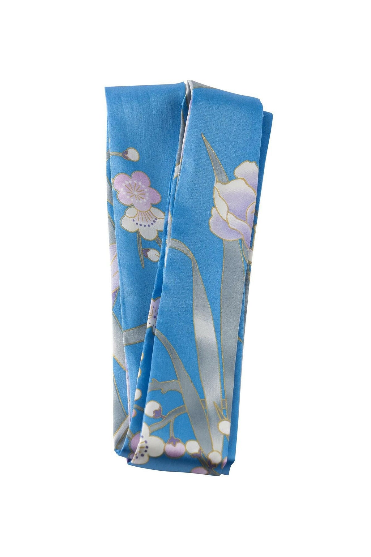 Women Iris & Plum Silk Short Kimono Color Blue Product Obi Belt View