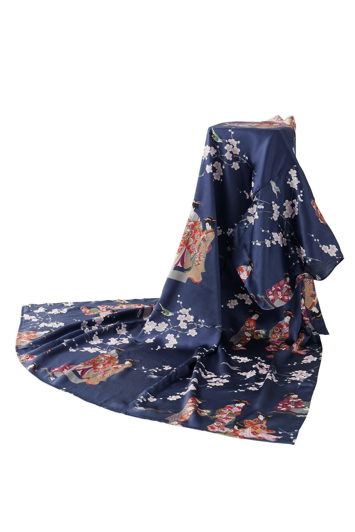 Women Kimono Beauty Silk Kimono Color Navy Product Whole View